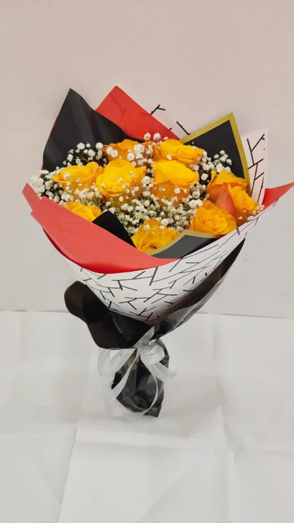 Orange fresh rose bouquet