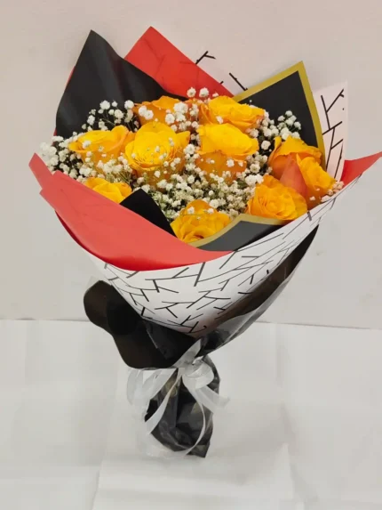 Orange fresh rose bouquet