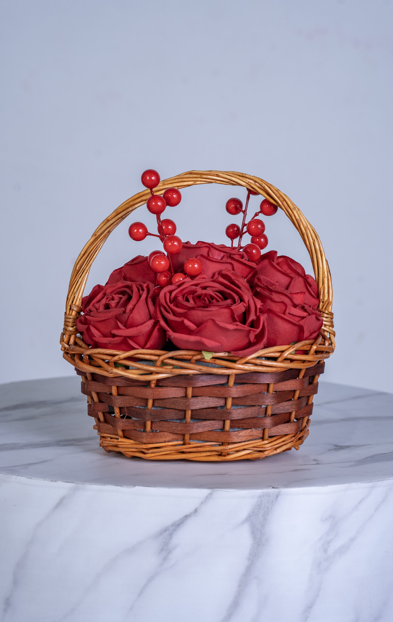 Artificial rose basket